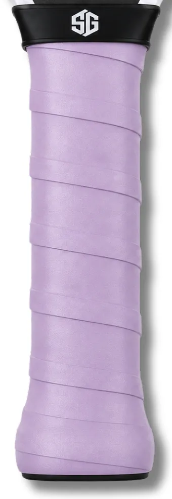 Lavender StickyGrips wrapped on a paddle handle