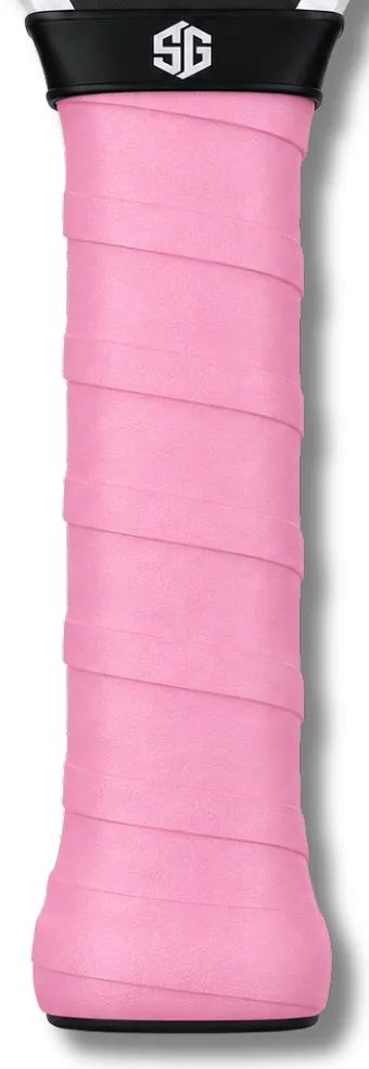 Pink StickyGrips wrapped on a paddle handle